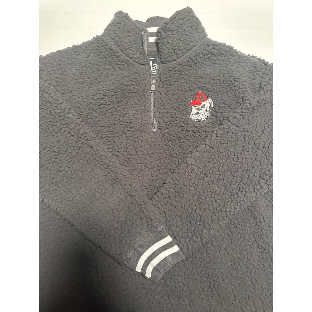 Boxercraft Georgia‎ Bulldogs Pullover Women Medium Grey New Sherpa Fleece UGA